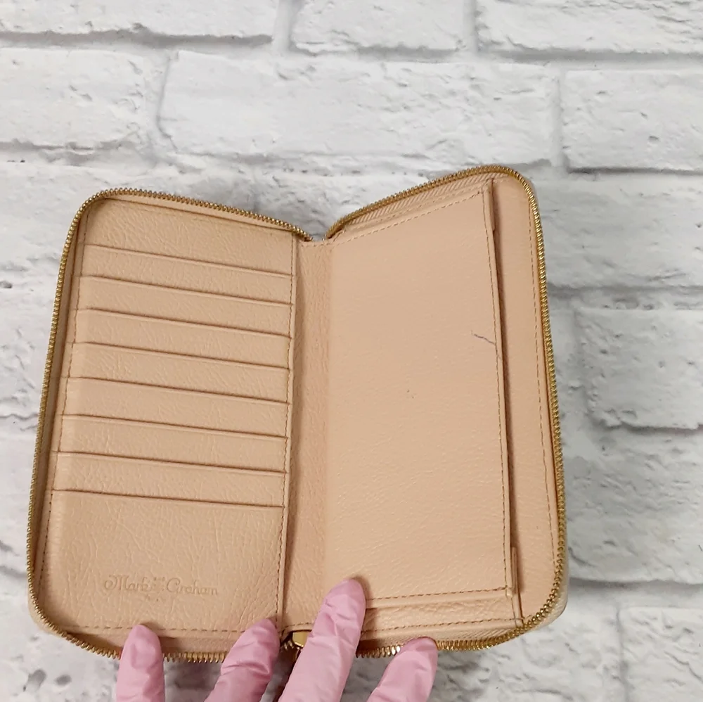 Marc and Graham nude leather zip wallet